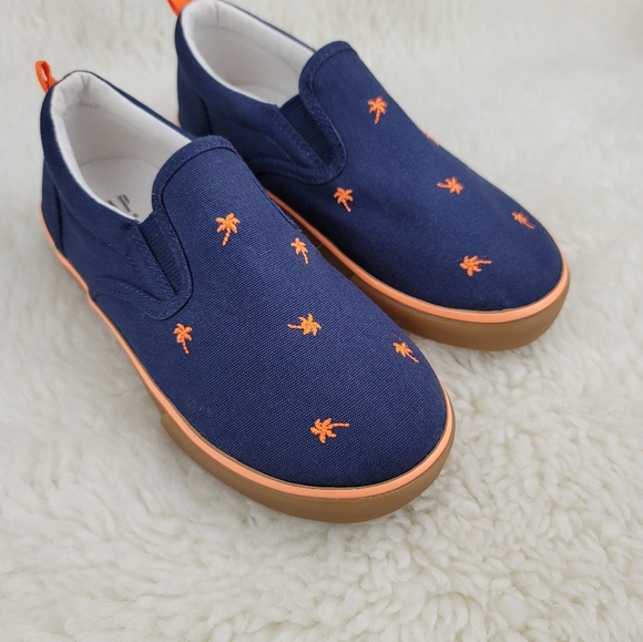 Gap Kids Embroidered Palm Trees Canvas Slip On Shoes Sz 12 - Picture 2 of 12